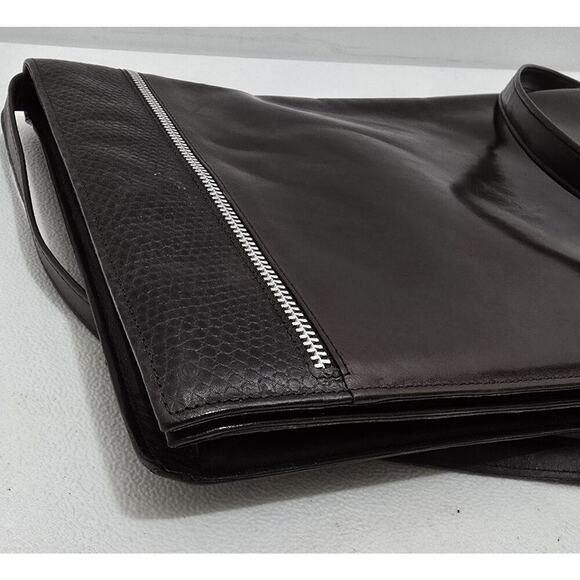 Vintage 1980s Charles Jourdan Paris Brown Leather Flap Crossbody Purse/Clutch - Picture 7 of 9